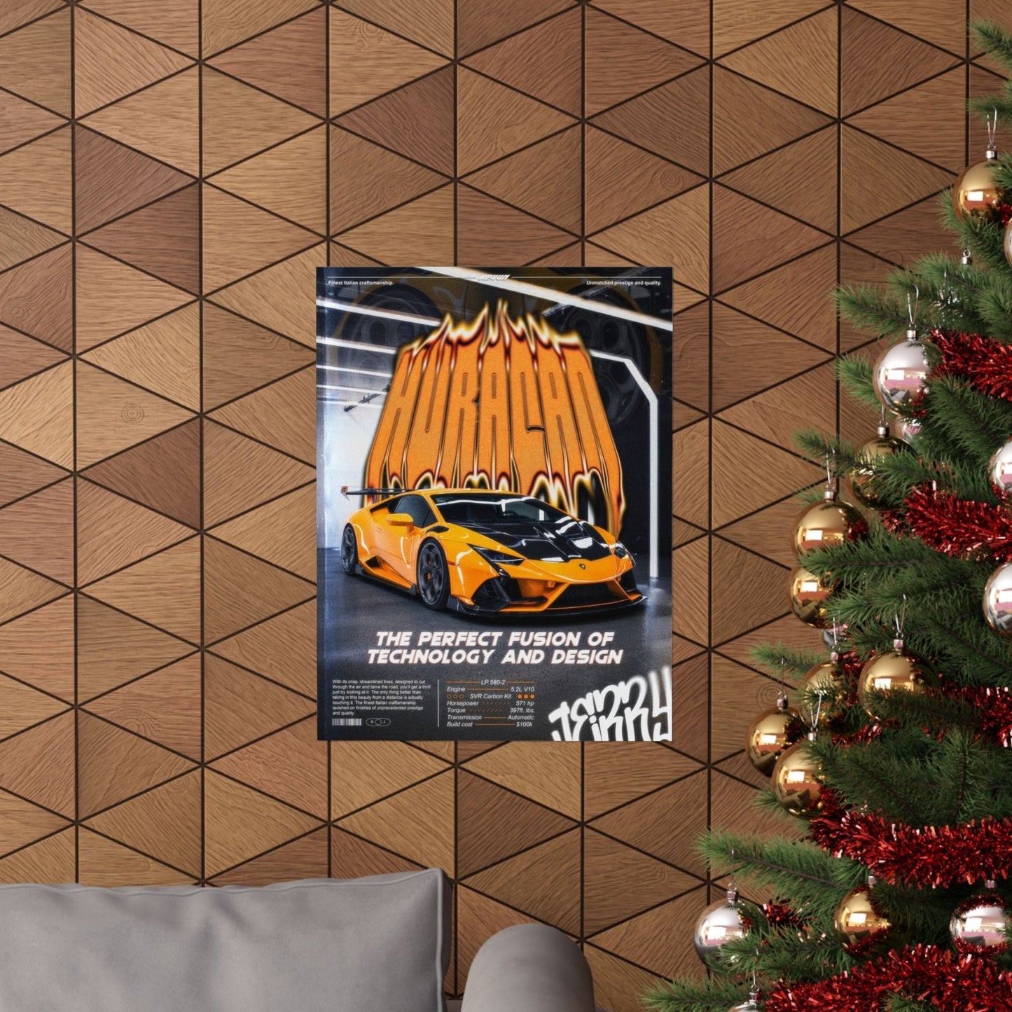 Huracan Matte Vertical Poster - REVVN | Streetwear For Automotive Enthusiasts