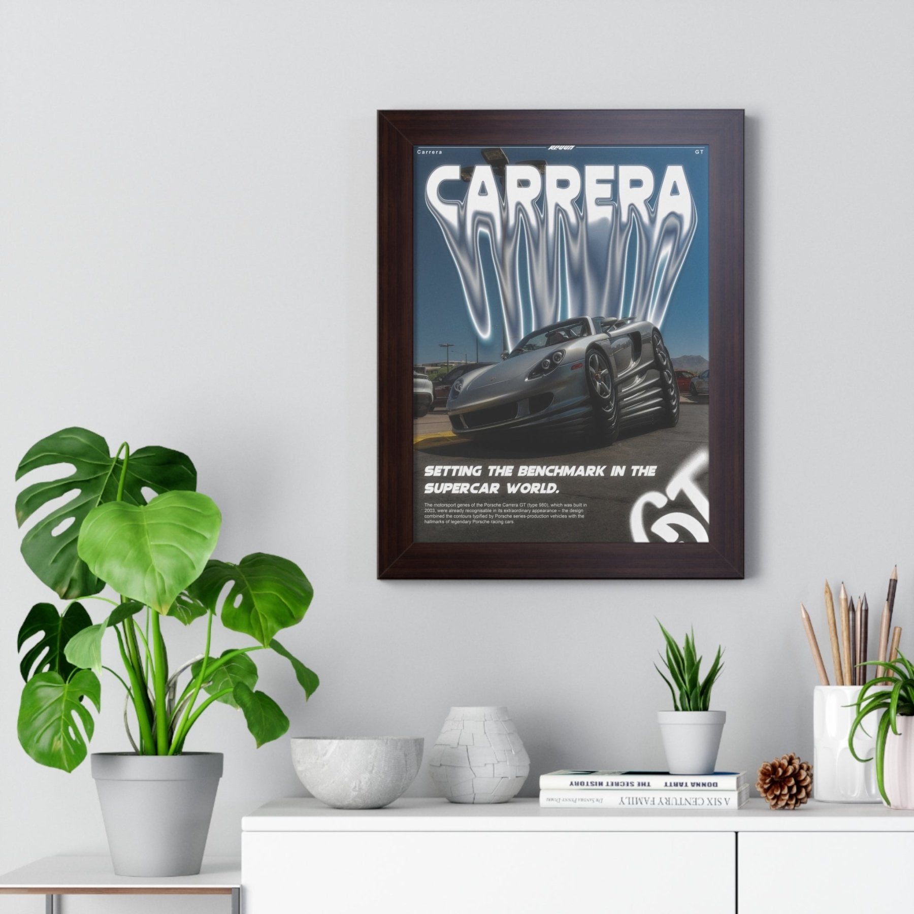 Carrera GT Framed Vertical Poster - REVVN | Streetwear For Automotive Enthusiasts